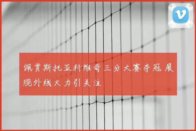 佩贾斯托亚科维奇三分大赛夺冠 展现外线火力引关注